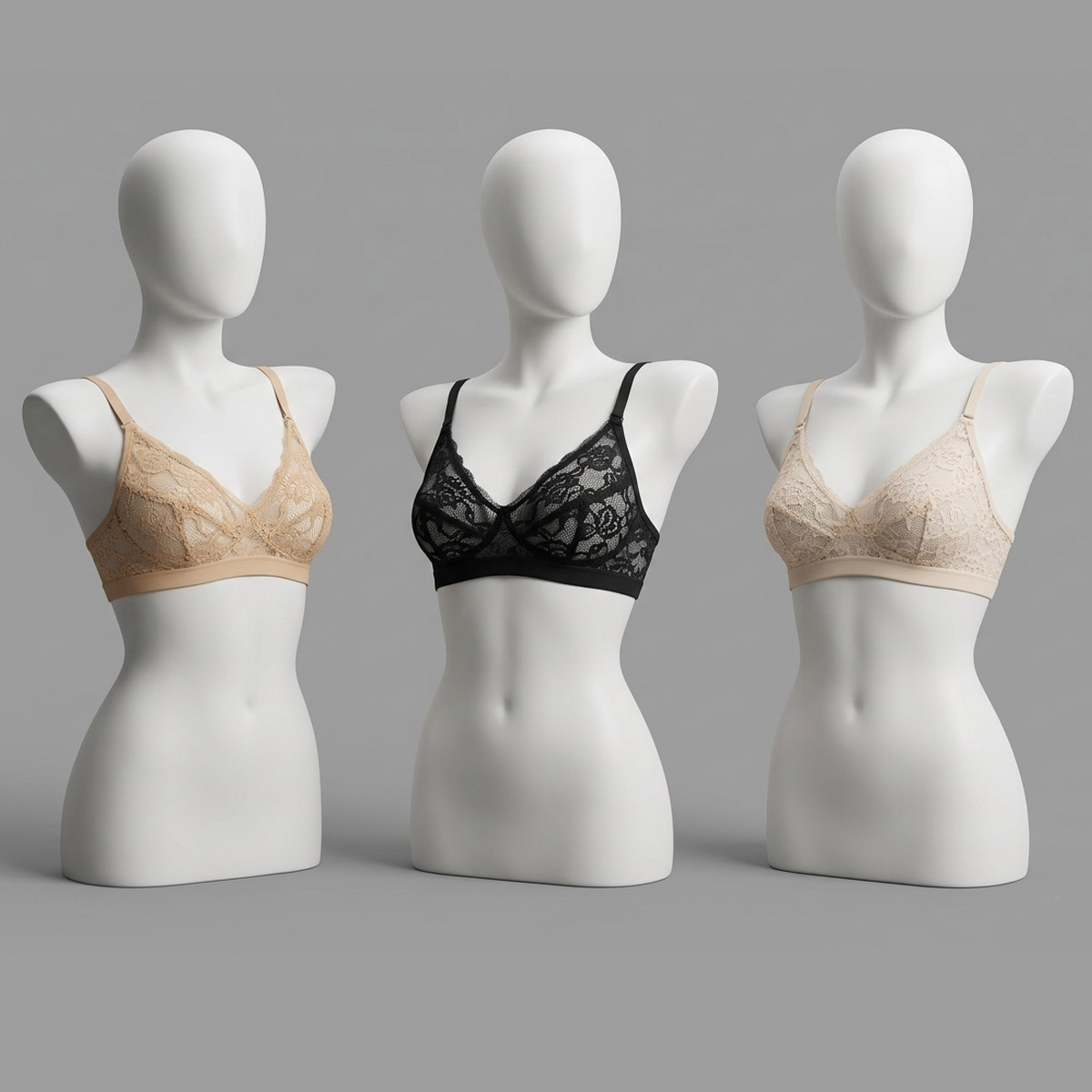 Premium 12 Transparent Net Lace Everyday Bras – Sizes 32-42
